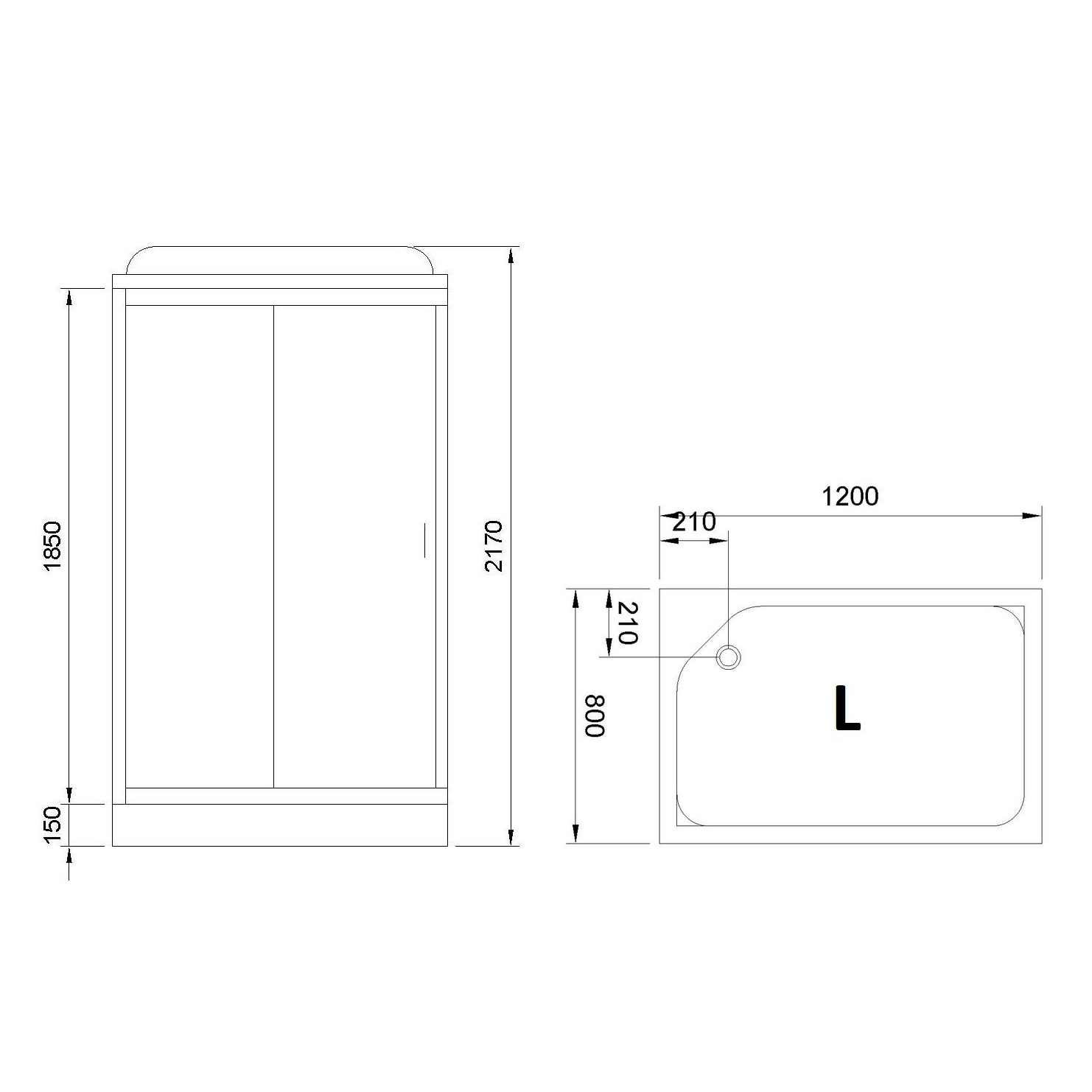 Душевая кабина Royal Bath 120x80 L профиль белый стекло матовое RB8120HP4-MM-L - 6