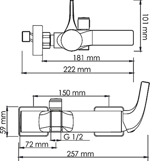 Смеситель Wasserkraft Sauer 7101 для ванны с душем - 1