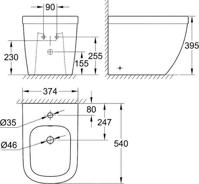 Биде напольное Grohe Euro Ceramic 3934000H - 1