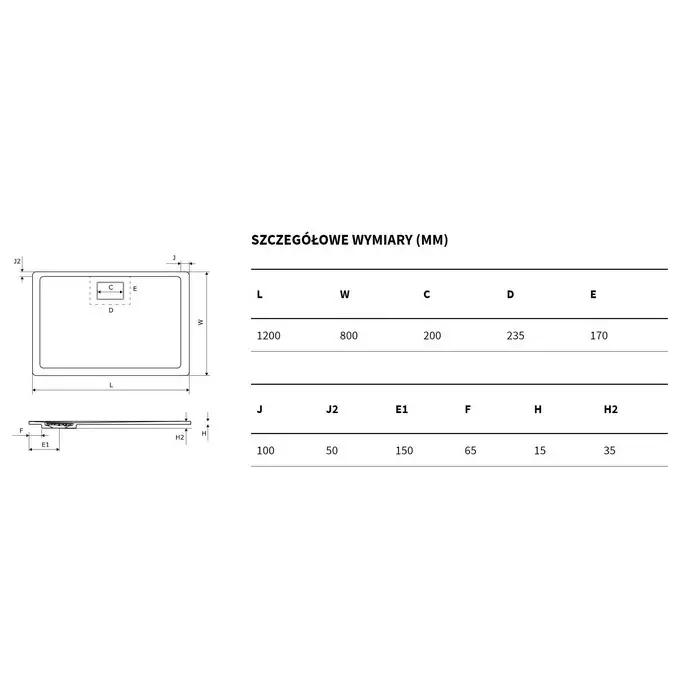 Поддон для душа EXCELLENT Lavano 120x80 серый BREX.1103.120.080.CON - 2