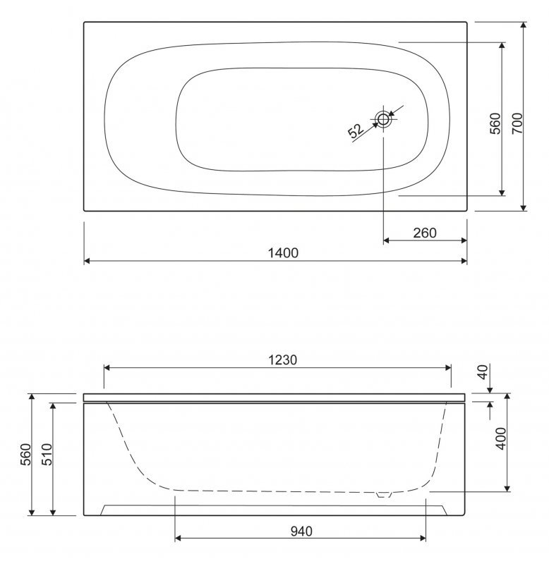 Передняя панель для акриловой ванны ECO-120-SCR - 4