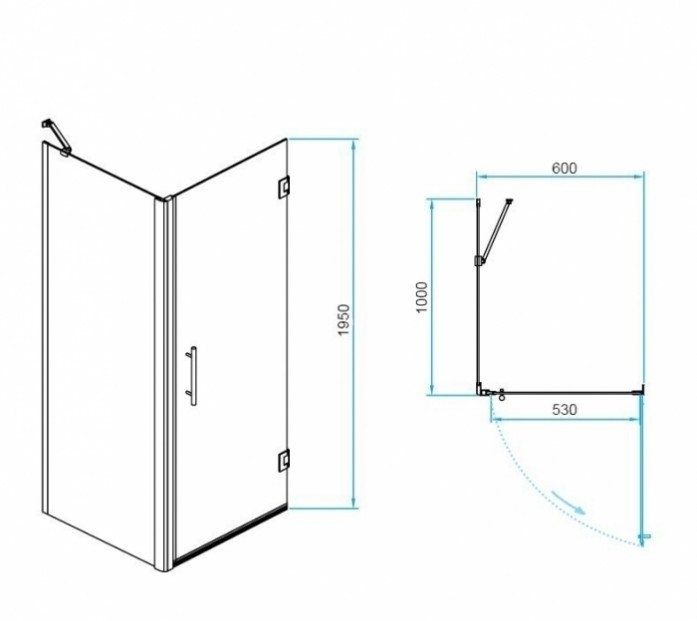 Душевой уголок RGW Passage PA-36B 60x100 профиль черный стекло прозрачное 41083660-014 - 2