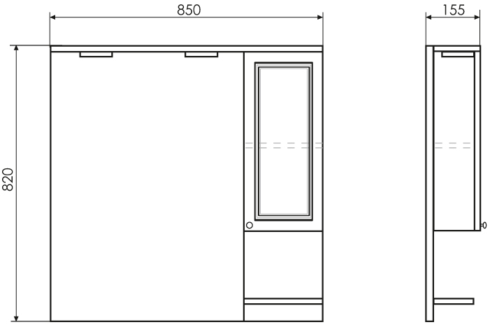 Зеркало-шкаф Comforty Севилья 85 слоновая кость 00003132625 - 2