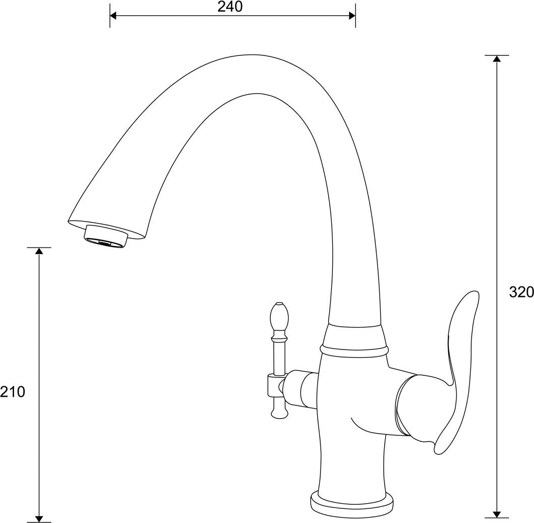 Смеситель Zorg Sanitary ZR 340 YF Satin для кухонной мойки - 1