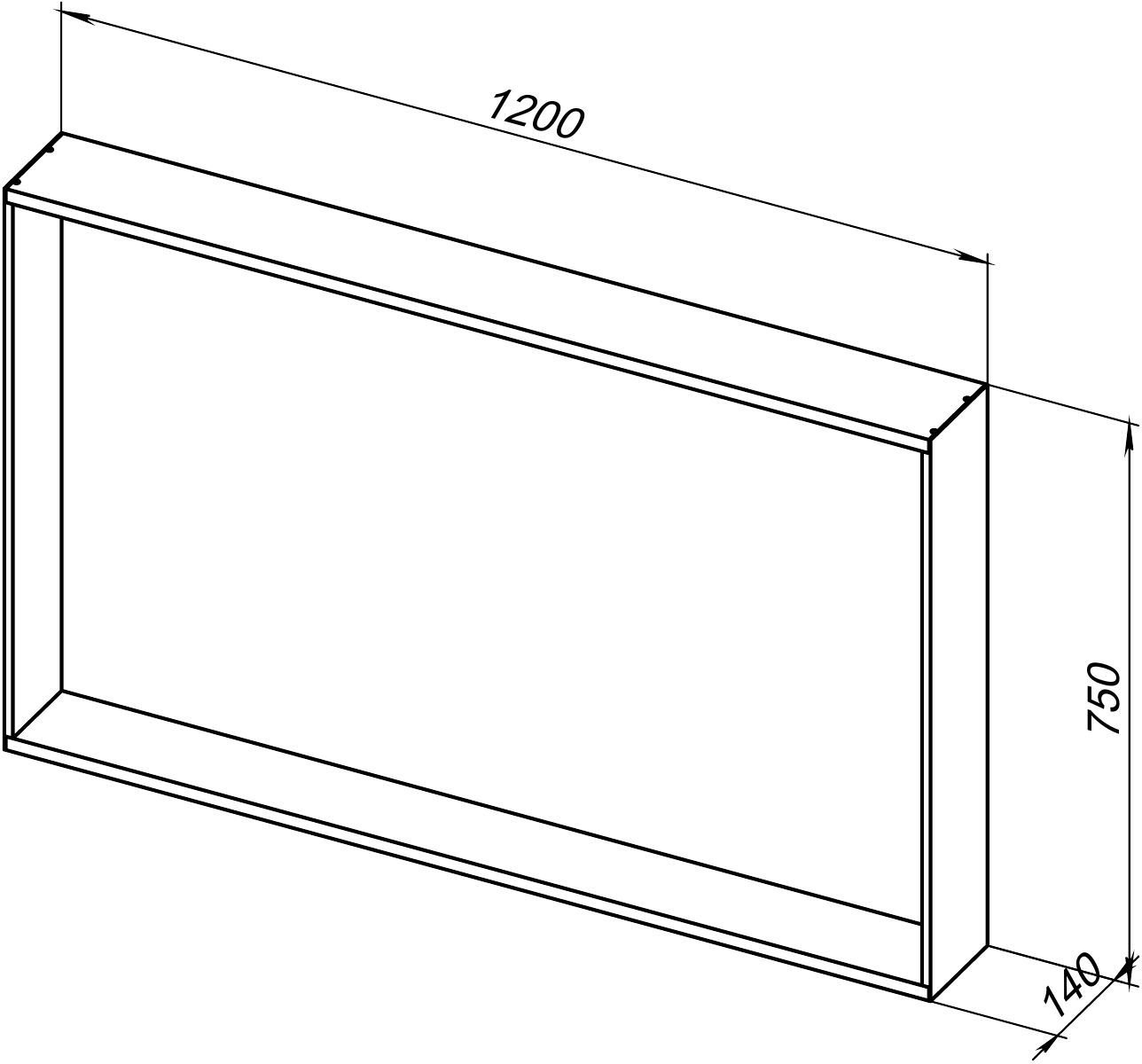 Зеркало Allen Brau Reality 120 с подсветкой черный матовый 1.32021.BB - 3