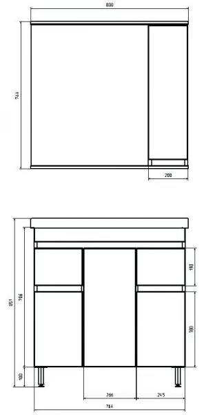 Тумба под раковину Марко 80-3.2 10731 - 3