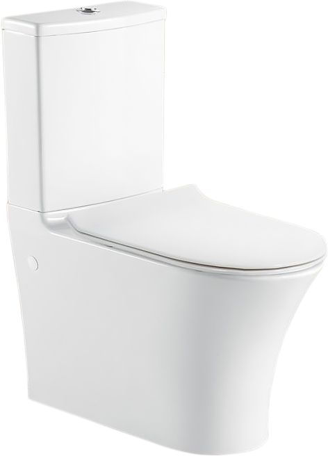 Унитаз-компакт BelBagno Deluca BB343CPR безободковый с бачком BB343T и сиденьем микролифт BB2011SC - 0