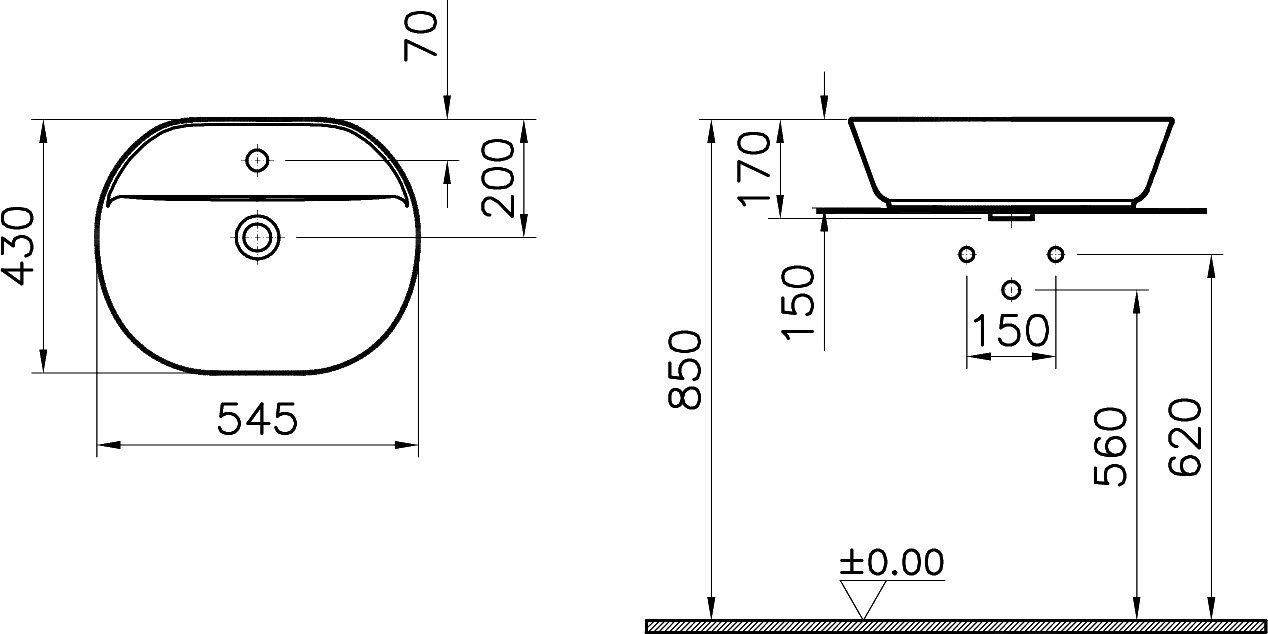 Раковина VitrA Geo 7428B003-0001 - 1