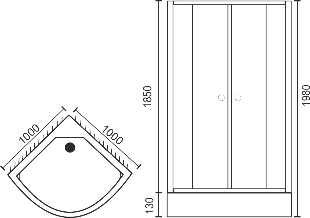 Душевой уголок Royal bath  100x100 см (RB 100HK-C) RB100HK-C - 6