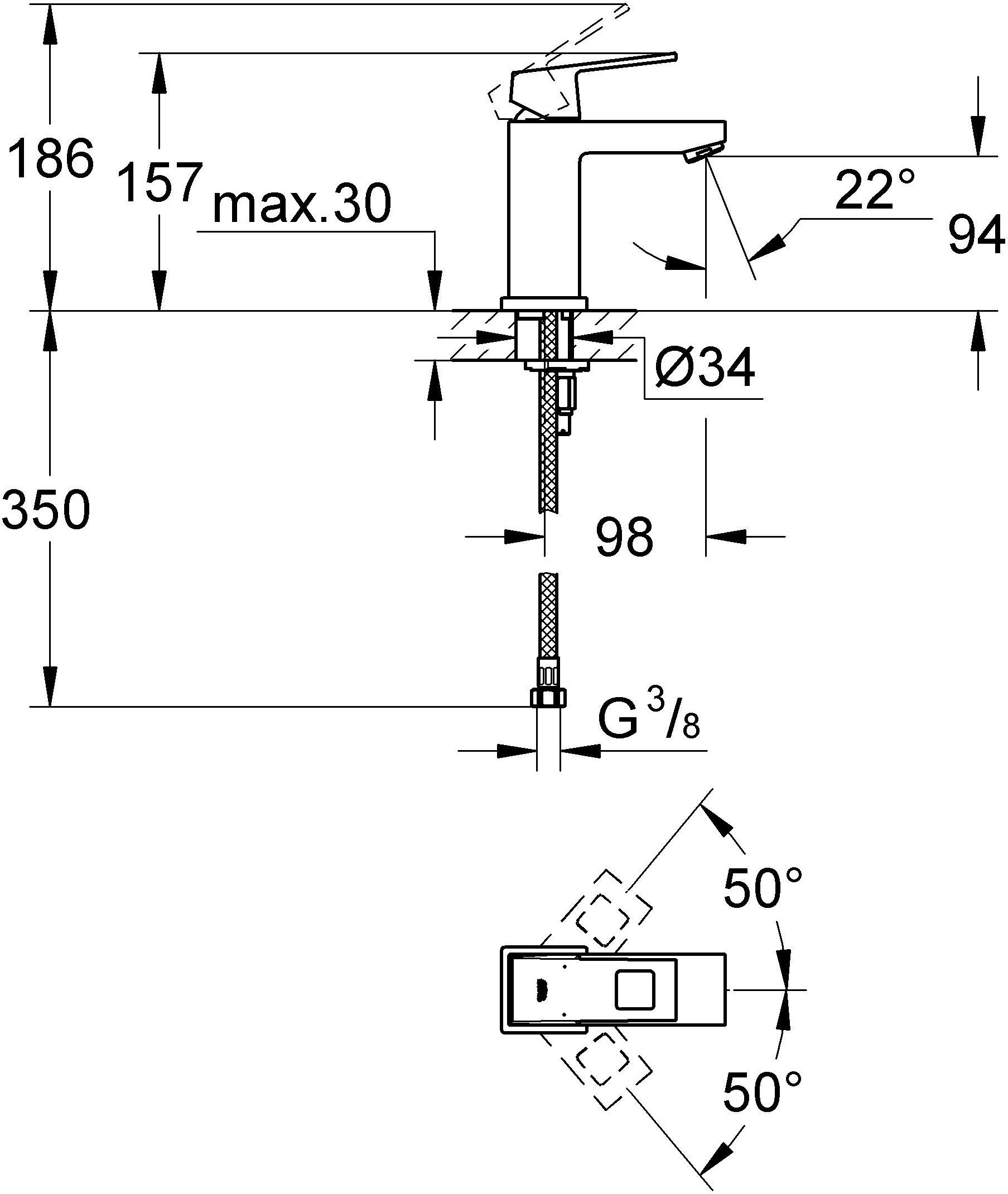 Смеситель Grohe Eurocube 2313200E для раковины - 4