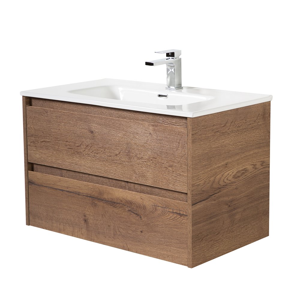 Тумба с раковиной BelBagno Kraft 80 темное дерево - 1