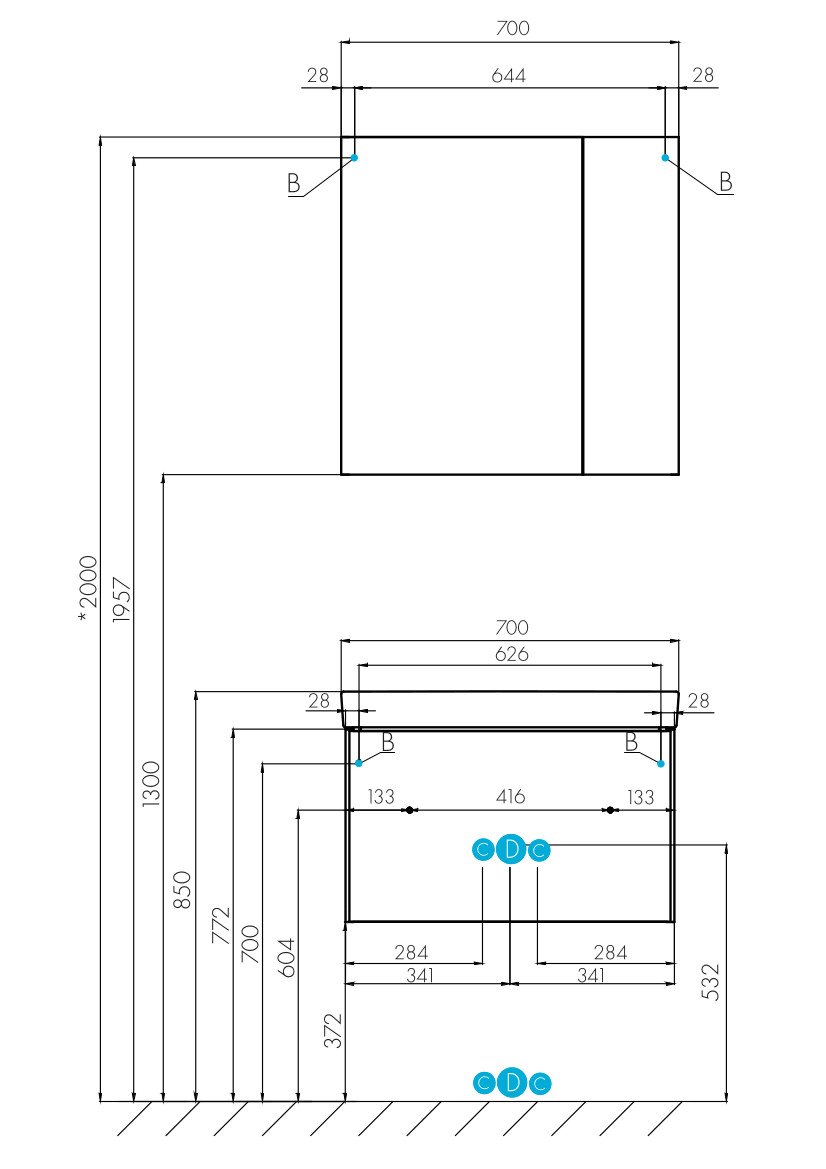 Зеркало-шкаф Aquaton Асти 70 белый 1A263402AX010 - 5