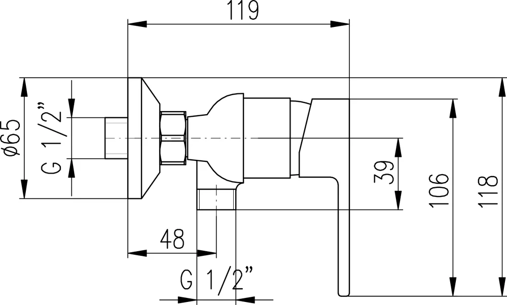 Смеситель для душа Rav Slezak Vltava хром VT481.5 - 1