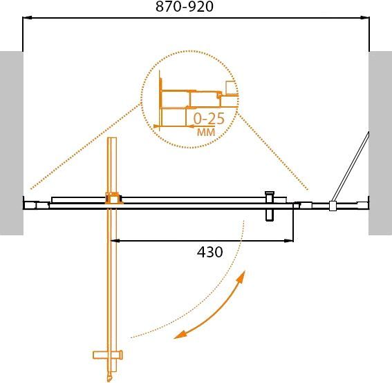 Душевая дверь в нишу Cezares Molveno BA 11 70+20 C Cr IV MOLVENO-BA-11-70+20-C-Cr-IV - 2