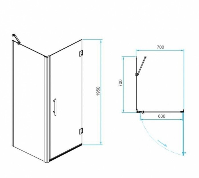 Душевой уголок RGW Passage PA-36B 70x70 профиль черный стекло прозрачное 41083677-014 - 2