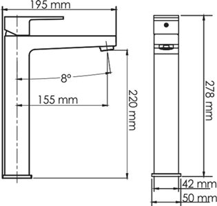 Смеситель Wasserkraft Abens 2003H для раковины, черный матовый - 4