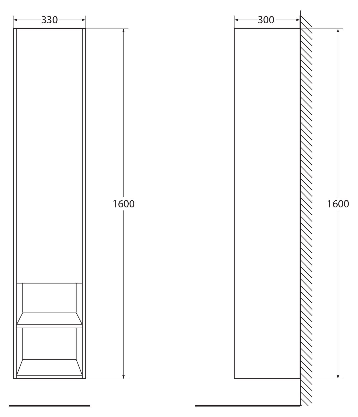 Шкаф-пенал Belbagno Kraft 33х160 R темное дерево KRAFT-1600-1A-SC-RT-R - 4