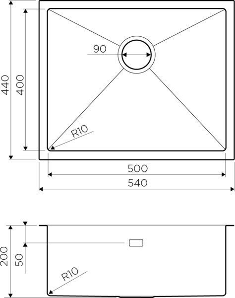 Мойка кухонная Omoikiri Taki 54-U/IF-IN нержавеющая сталь 4973046 - 2