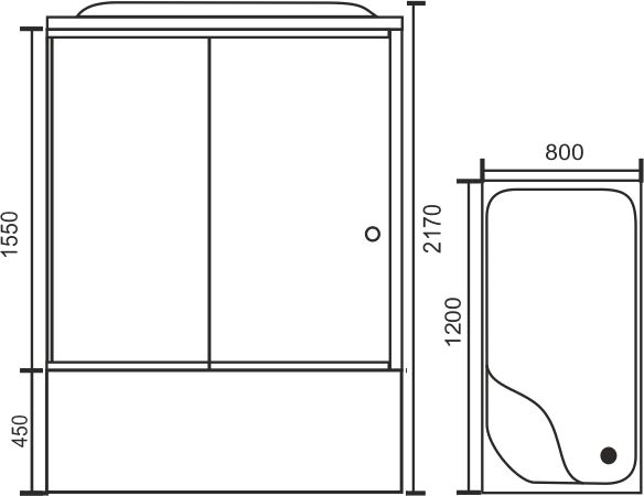 Душевая кабина Royal Bath BP 120х80 L профиль белый стекло прозрачное RB8120BP1-T-L - 7