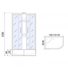 Душевая кабина с поддоном River Desna XL 120/90/44 MT L  10000006161 - 5