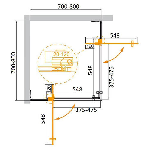 Душевой уголок Cezares Slider 70х70 черный  SLIDER-A-2-70/80-C-NERO - 1