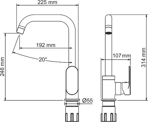 Смеситель Wasserkraft Elbe A7407 для кухонной мойки - 2