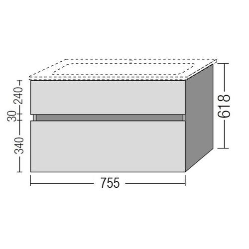 Тумба под раковину Villeroy&Boch Verity Line 75.5 черная матовая B66300VC - 1