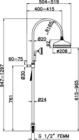 Душевая стойка Gattoni Pd  4293/PDV0br - 1