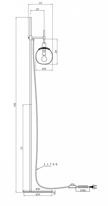 Торшер Maytoni Erich MOD221-FL-01-G - 4