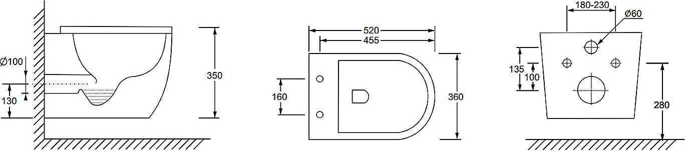 Унитаз подвесной Ceramica Nova Mia Rimless CN1805 - 6