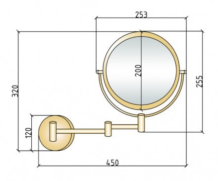 Зеркало косметическое Boheme Imperiale 25 с подсветкой и увеличением хром 505 - 1