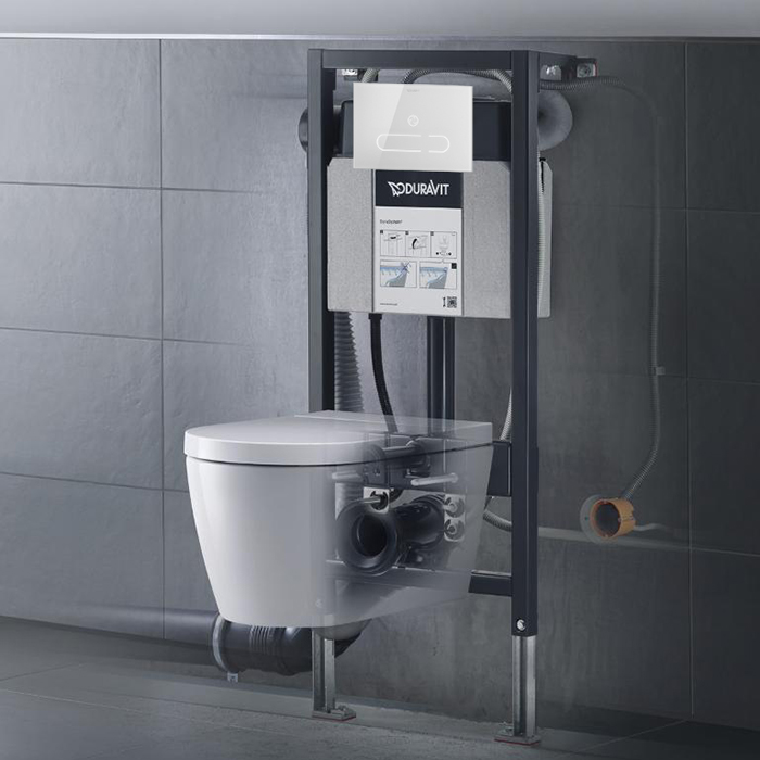 Duravit DuraSystem А2 Клавиша смыва стеклянная, сенсорная с ИК-датчиком, 229,8х157 мм, двойной смыв, цвет: стекло белое WD5003012000 - 0