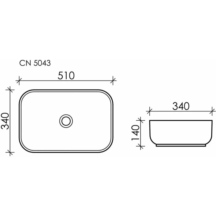 Раковина накладная Ceramica Nova Element 51х34 белый CN5043 - 3