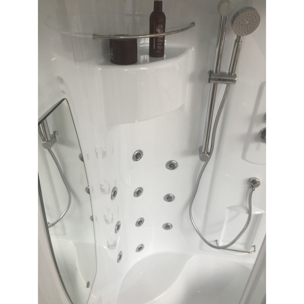 Душевая кабина Royal Bath 90х90 профиль хром стекло прозрачное с гидромассажем RB90NRW-T-CH-P - 4