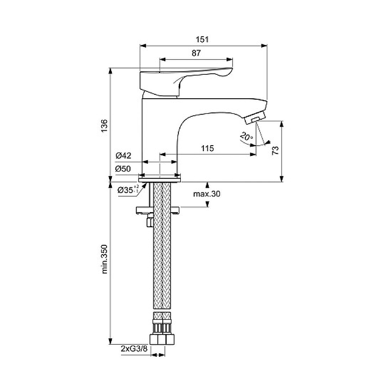 Смеситель для раковины Ideal Standard Alpha хром BC552AA - 2