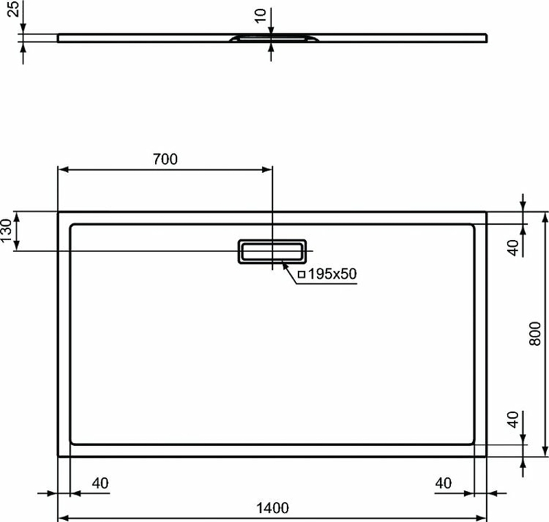 Поддон для душа Ideal Standard Ultraflat 140х80 белый T447001 - 5