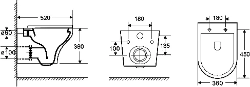 Комплект Weltwasser AMBERG 350 ST + ODENBACH 004 GL-WT + AMBERG RD-WT  10000006566 - 5