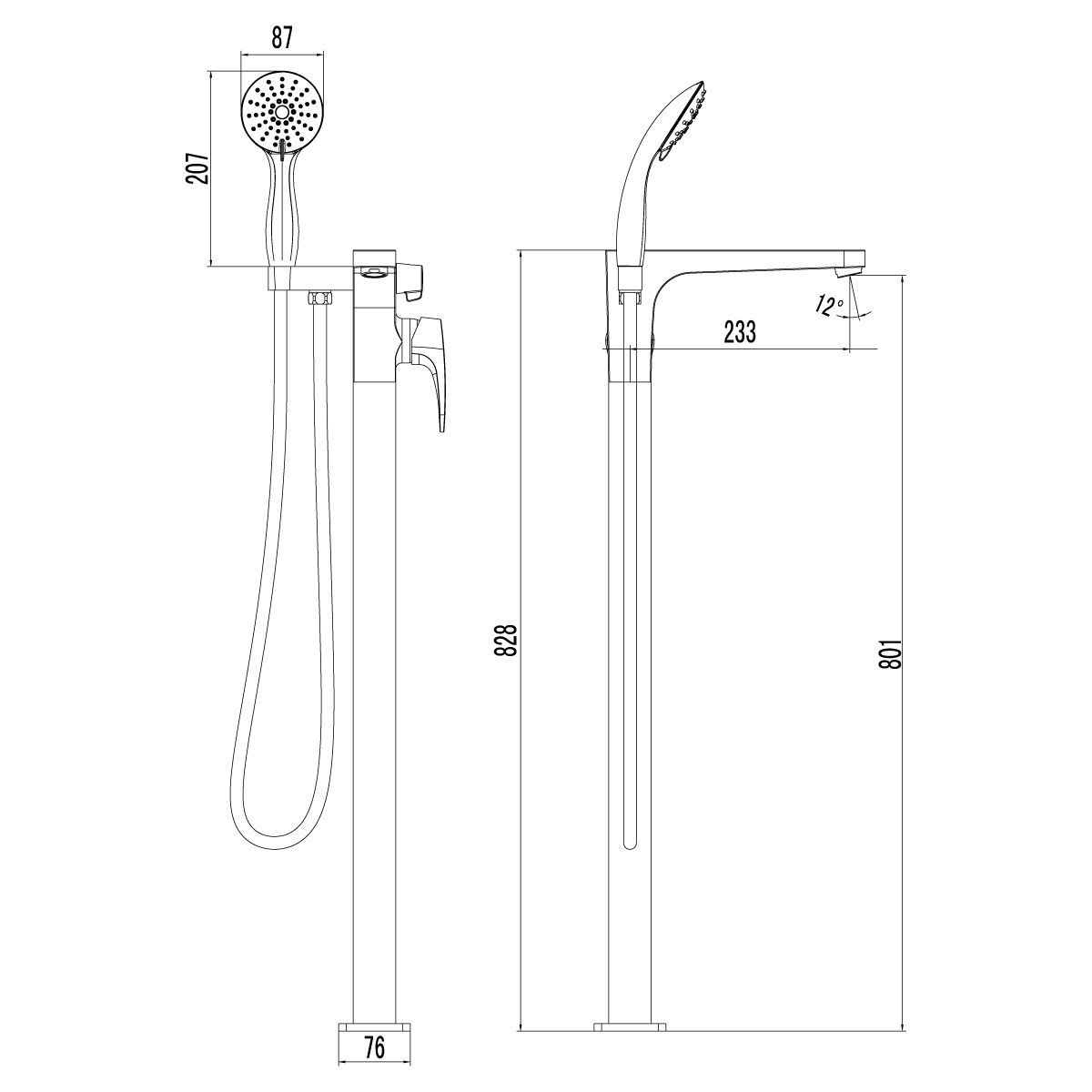 Смеситель для ванны Lemark Shift хром  LM4344C - 1