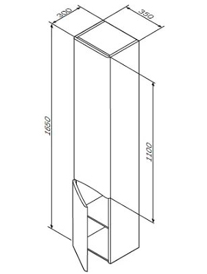 Шкаф-пенал AM.PM Like 35 L подвесной, белый глянец M80CHL0356WG - 4