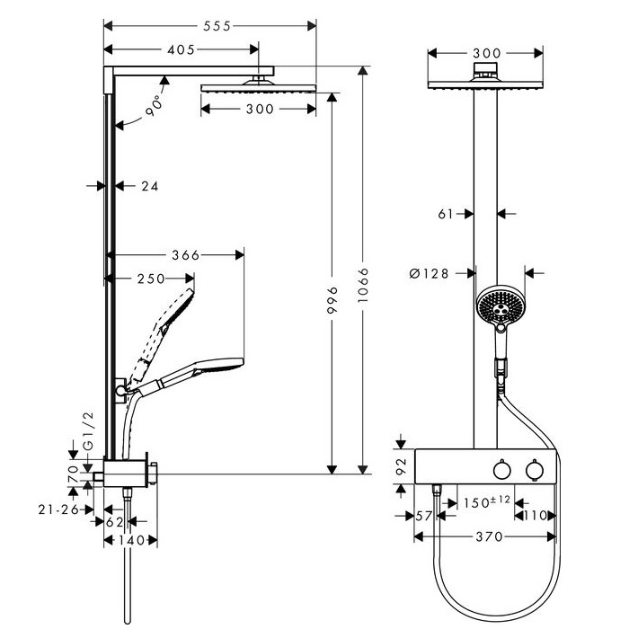 Душевая стойка Hansgrohe   27361000 - 1