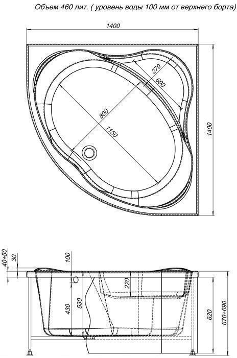 Акриловая ванна Aquanet Palau 140x140 см (00204021) - 2