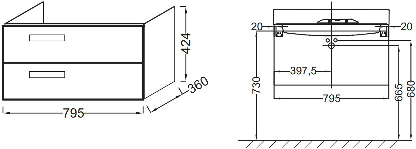 Тумба для комплекта Jacob Delafon Rythmik EB1302-E10 - 3