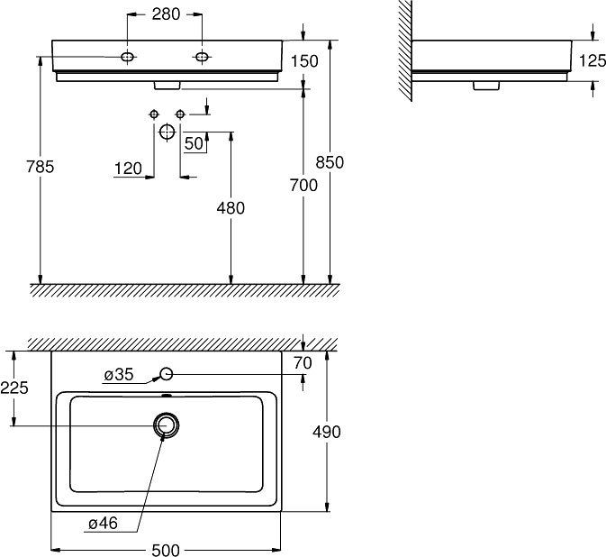Раковина Grohe Cube Ceramic 3947400H - 2
