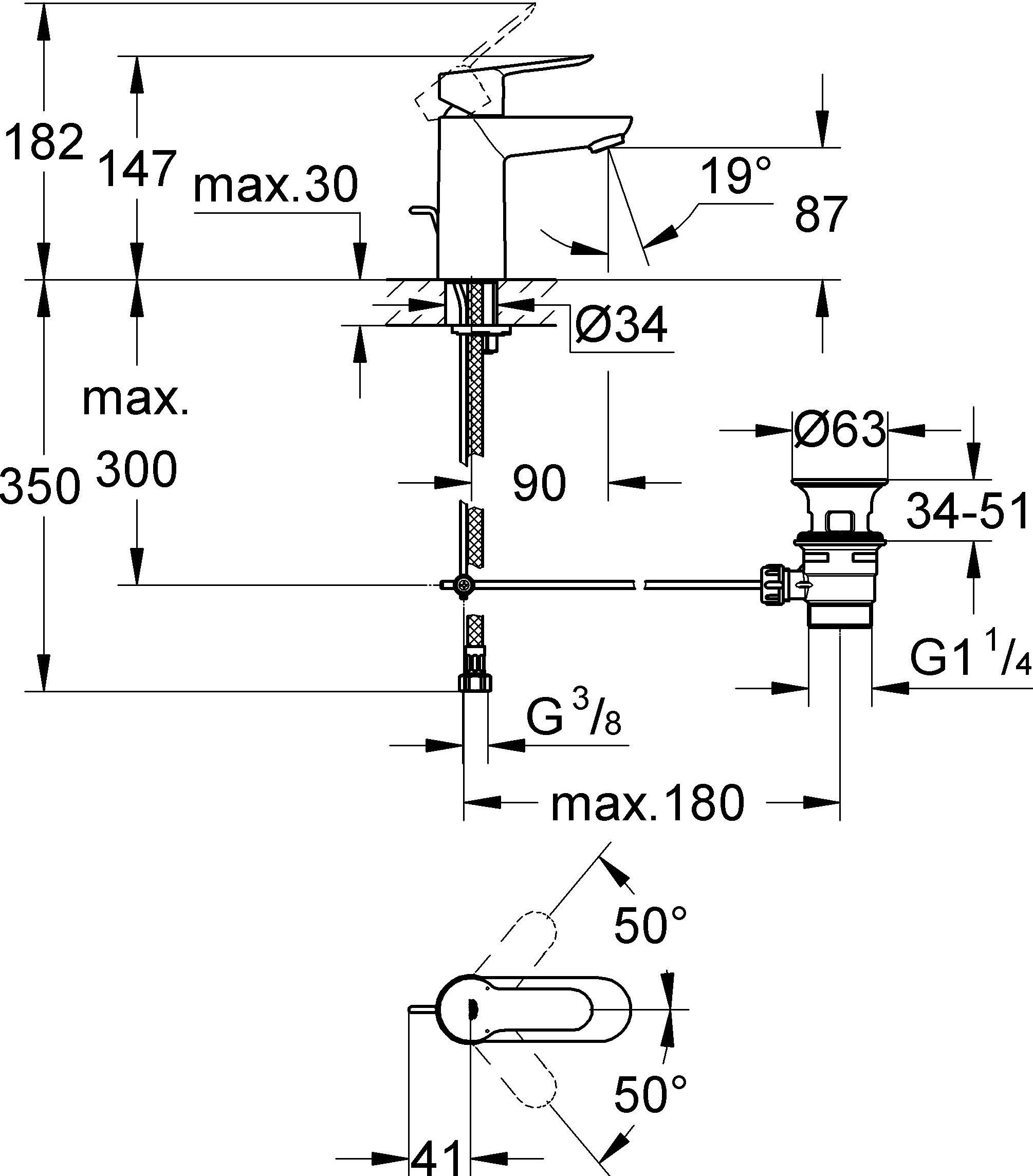 Смеситель Grohe BauEdge 23328000 для раковины - 3