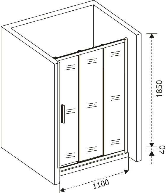 Душевая дверь в нишу Good Door Orion WTW-110-G-CH ОР00002 - 4