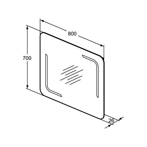 Зеркало Ideal Standard MIRROR&LIGHT 80  T3351BH - 1