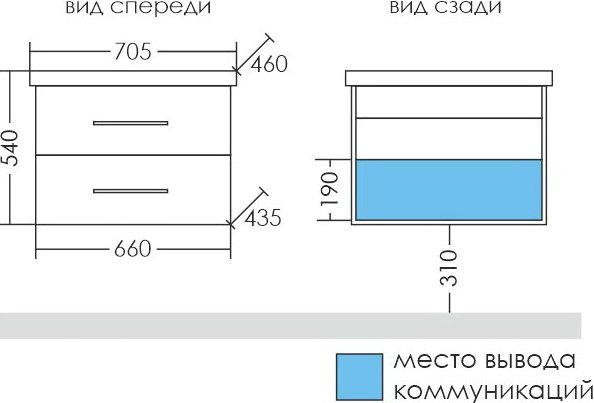 Тумба под раковину подвесная Санта Омега 70 белый 207038 - 5