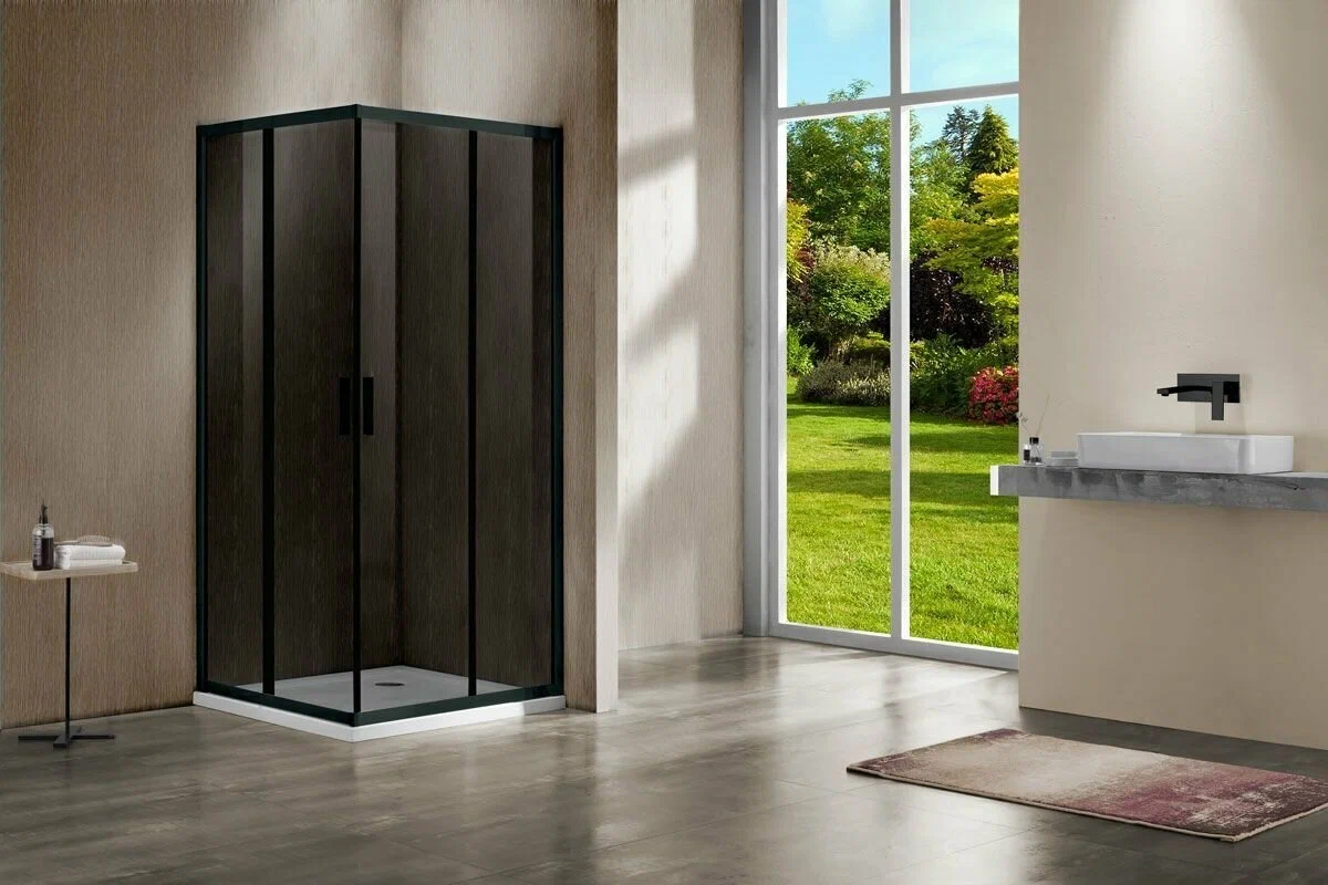 Душевой уголок Vincea Garda 120x80 профиль черный стекло тонированное VSS-1G8012CGB - 1