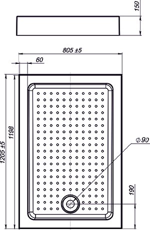 Поддон для душа Vincea VST-3AR-8012 120x80 - 1