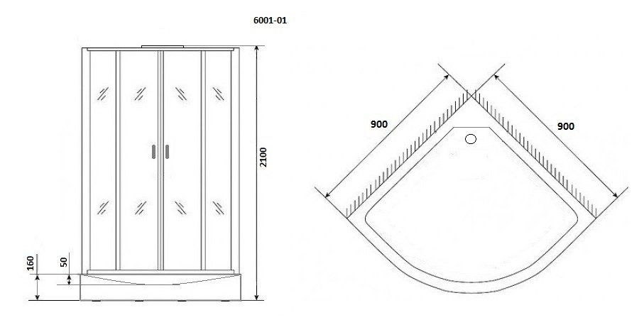 Душевая кабина Niagara Premium NG-6001-01 90х90х210 60010114 - 2